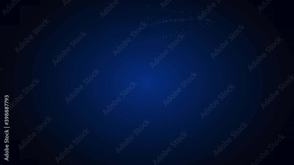 Glowing flying blue particles formation gas mask. Digital 3d model.