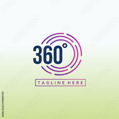 curved into a circle 360 degrees ,360 vector logo design template idea and inspiration.
