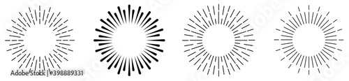 Sunburst set. Sunburst icon collection vector.Retro sunburst design.Big collection sunburst best quality. Burs.Sunrise rays light burst line shine sunshine sunbeam .Vector illustration.