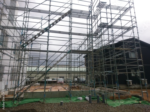 scaffolding on a site