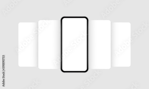 Smartphone Mockup With Blank App Screens. Mobile App Design Concept for Showcasing Screenshots. Vector Illustration