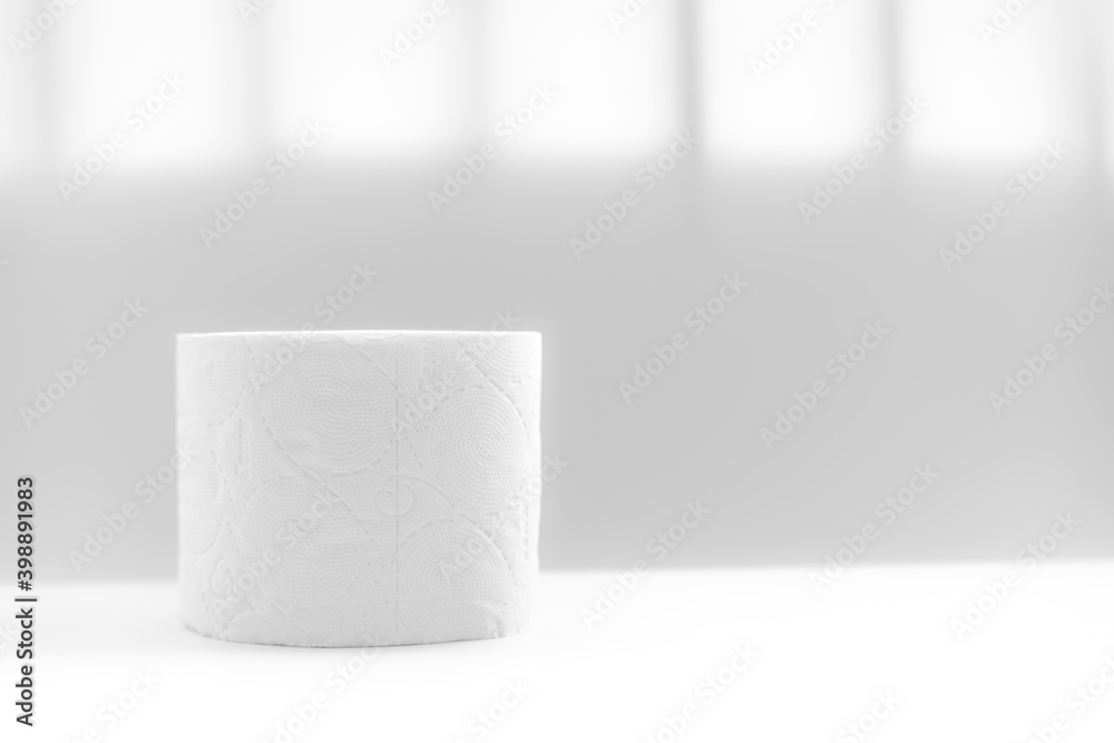 Roll of toilet paper on white background Roll of toilet paper on white background