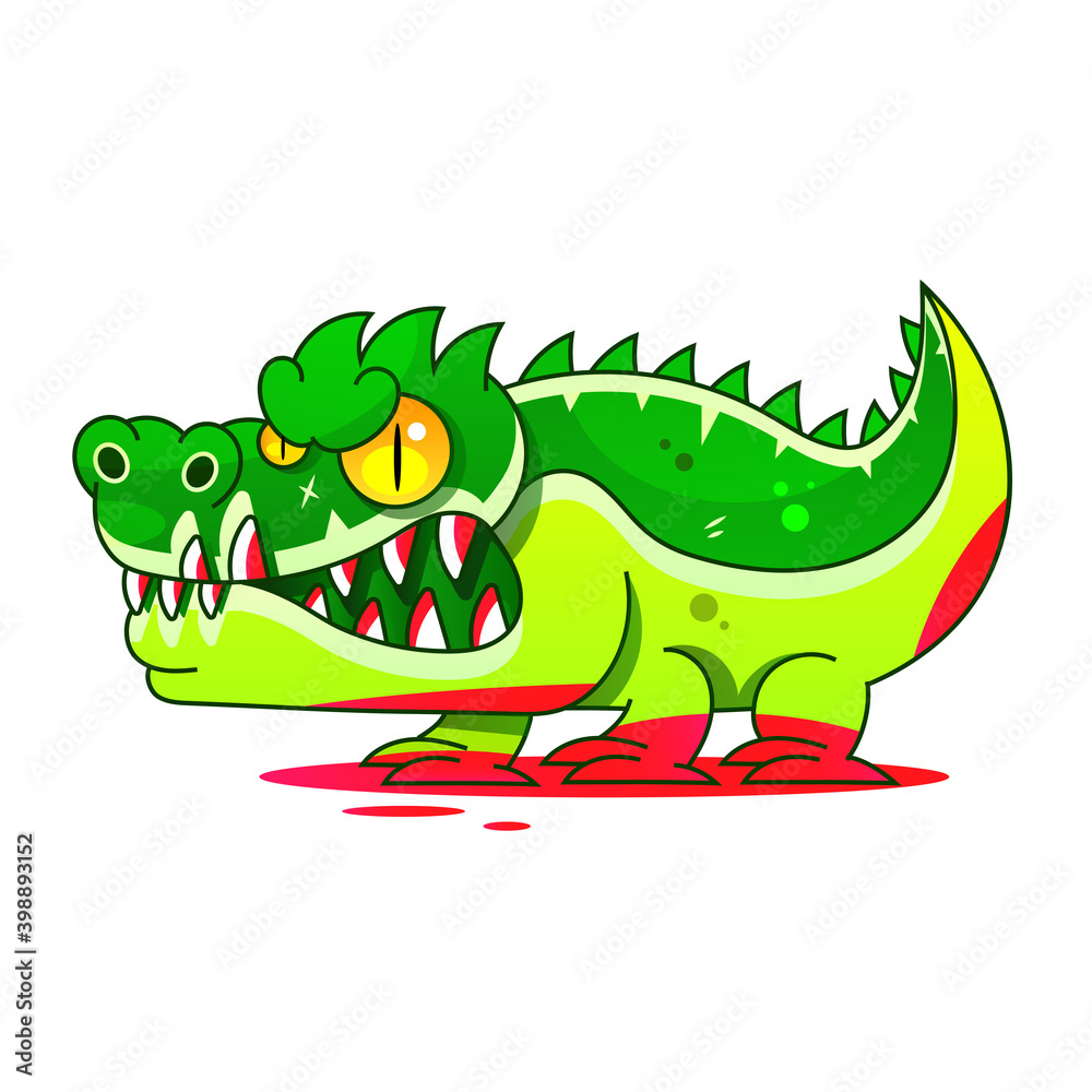 Obraz premium Alligator Mascot Vector Cartoon Stock Illustration On A Background. For Design, Decoration