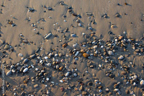 Beach surface with stones and sand