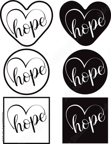 Set of hope signs, vector illustration