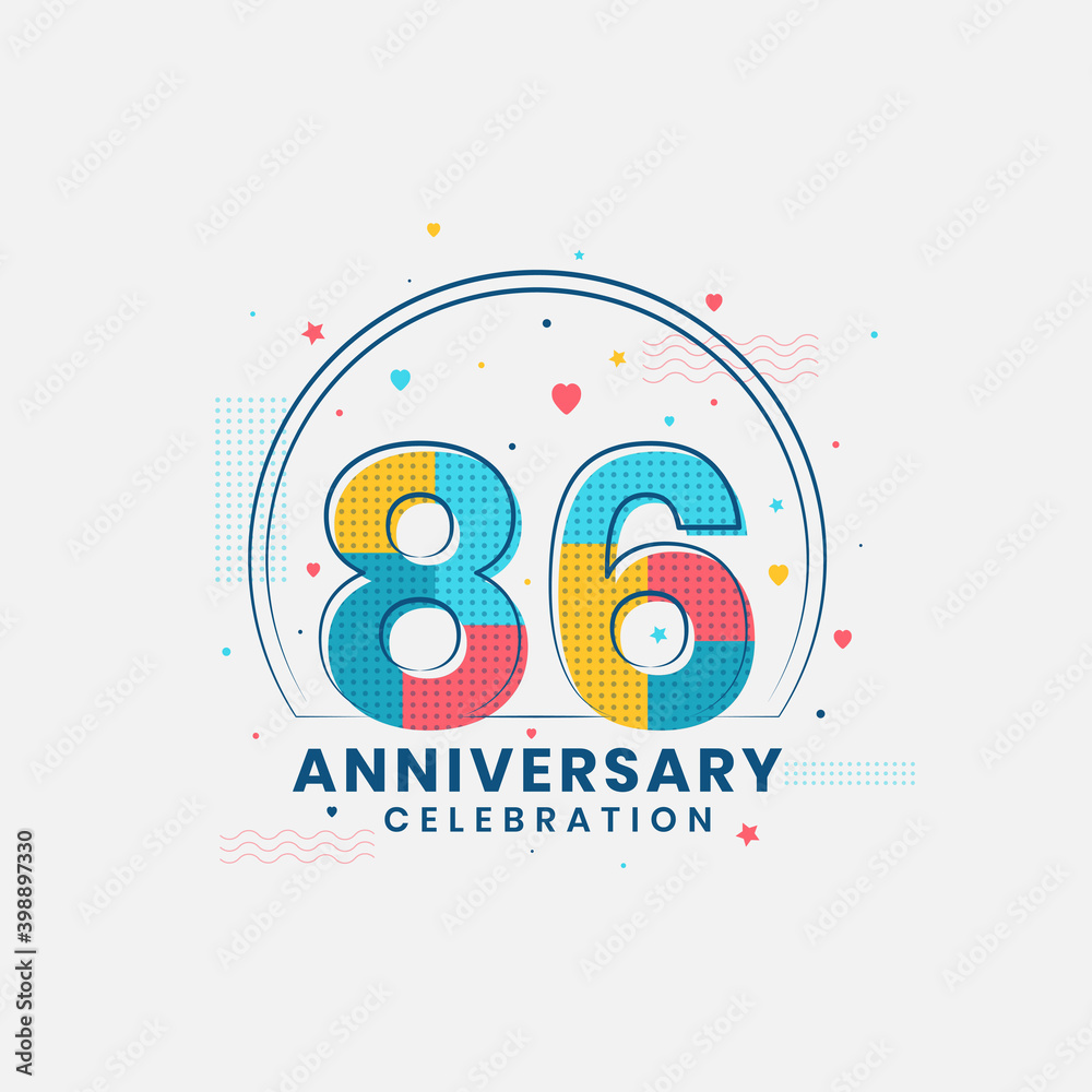 86 Anniversary celebration, Modern 86th Anniversary design 86 Anniversary celebration, Modern 86th Anniversary design