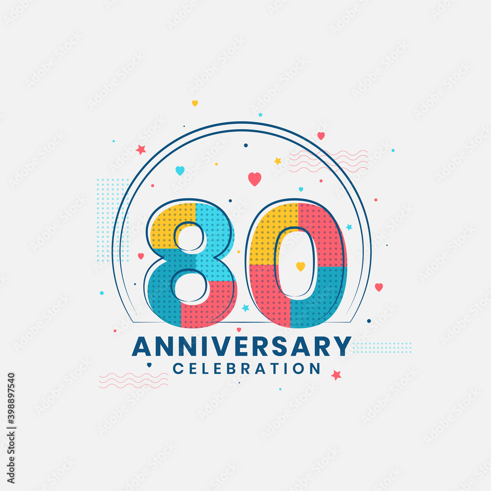80 Anniversary celebration, Modern 80th Anniversary design 80 Anniversary celebration, Modern 80th Anniversary design