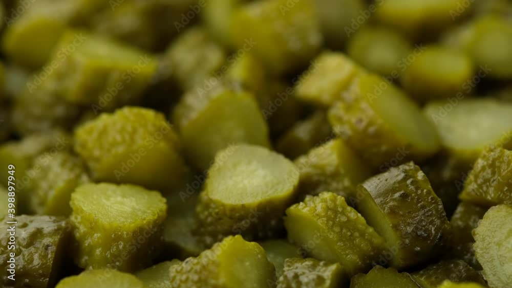 chopped Pickled gherkins cucumbers close up chopped Pickled gherkins cucumbers close up