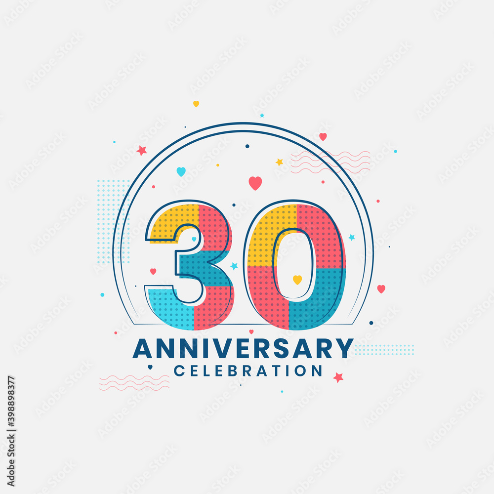 30 Anniversary celebration, Modern 30th Anniversary design