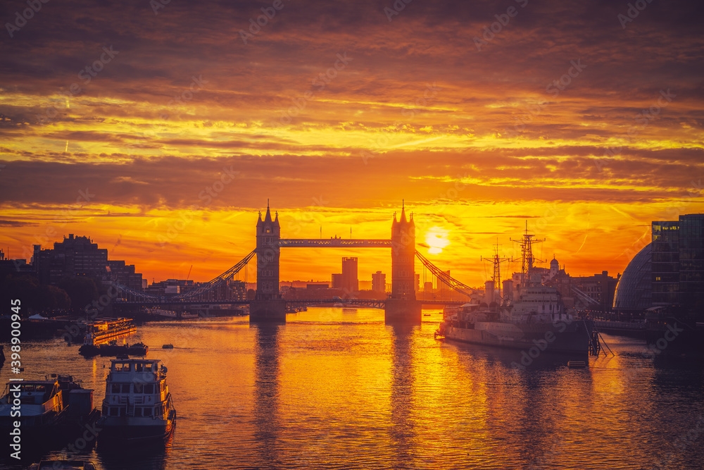 Tower Bridge at sunrise. London. England