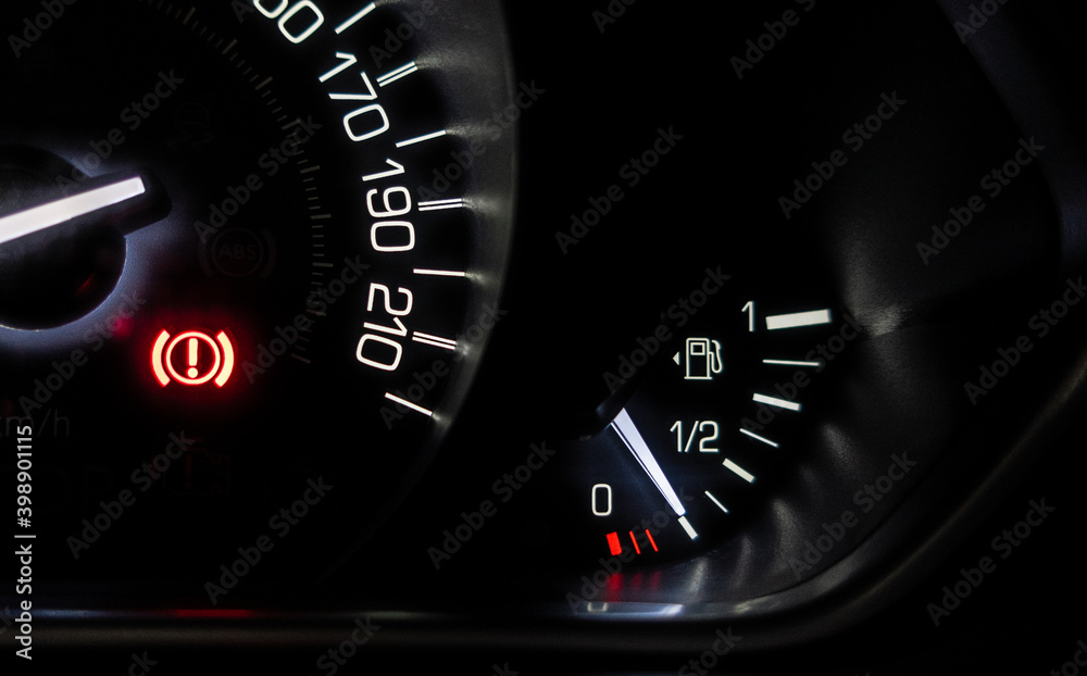 car fuel level close up