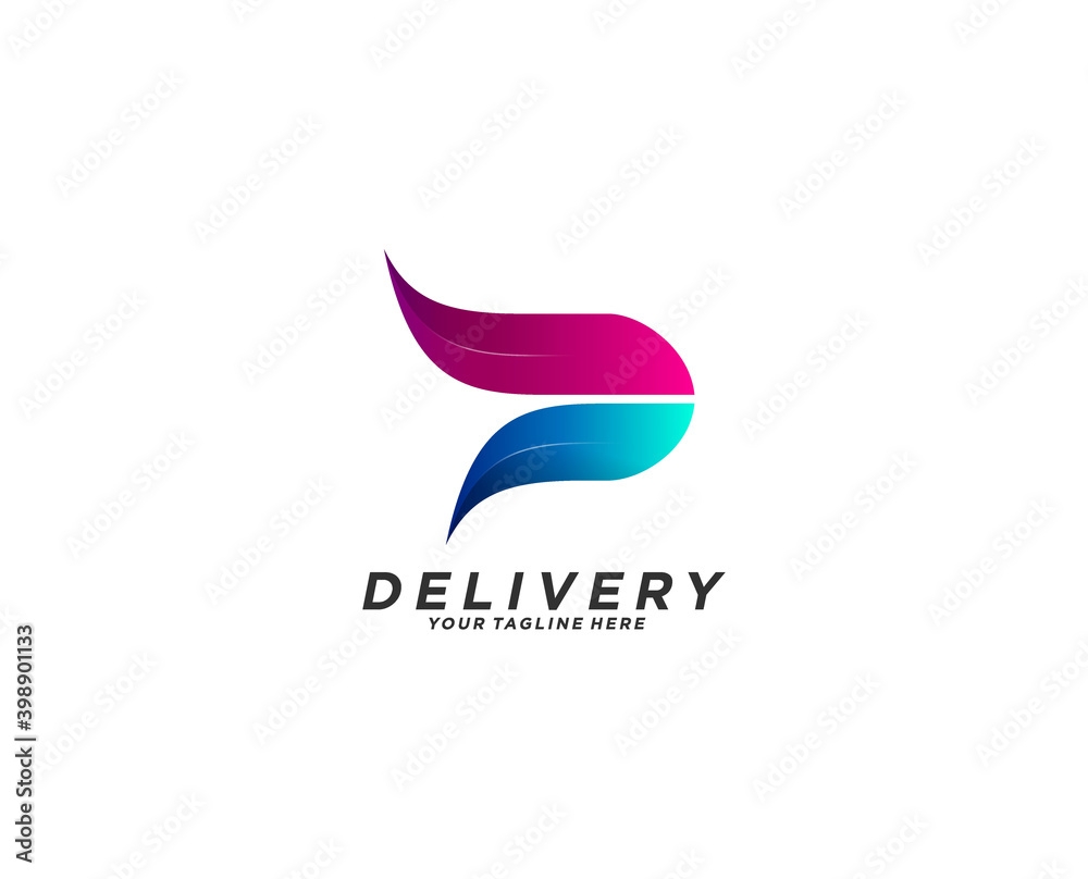 Delivery logo design. Letter D with arrow Delivery logo design. Letter D with arrow
