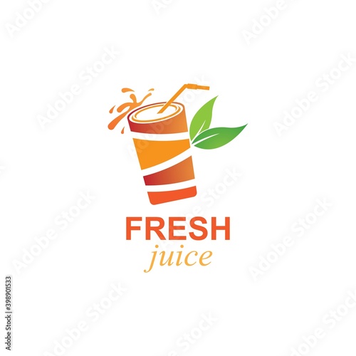 orange juice logo icon vector