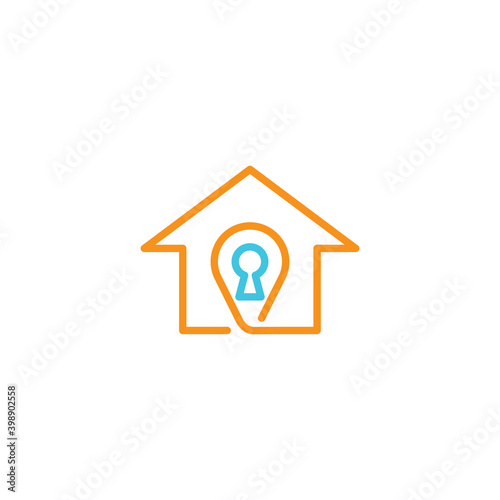 House, key and navigation icon. Vector