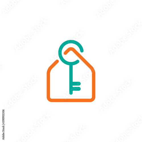 House and key vector icon illustration