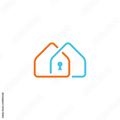 House and key vector icon illustration