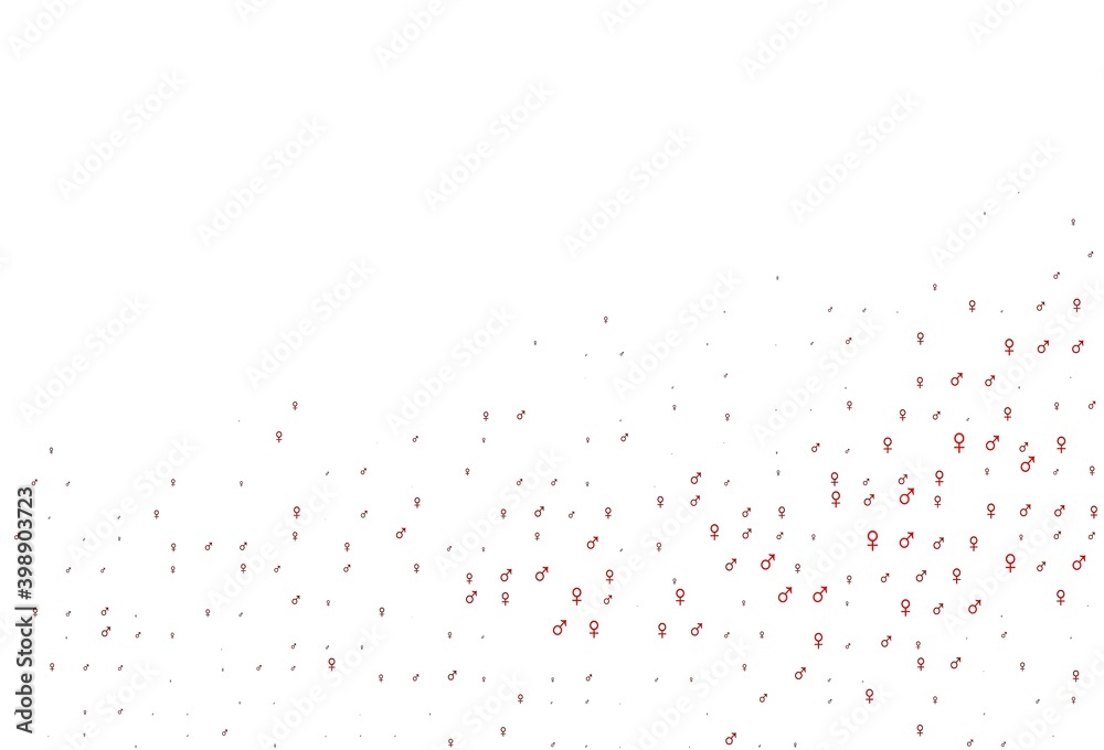 Light green, red vector pattern with gender elements. Light green, red vector pattern with gender elements.