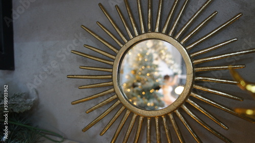 Gold mirror, designer piece for the home