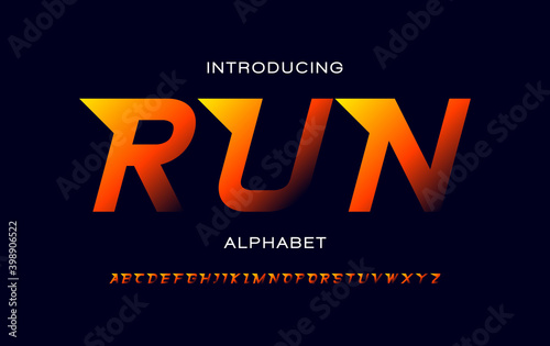Speed alphabet fonts. Typography for a sports team, poster, banner, etc. Vector element or template A to Z