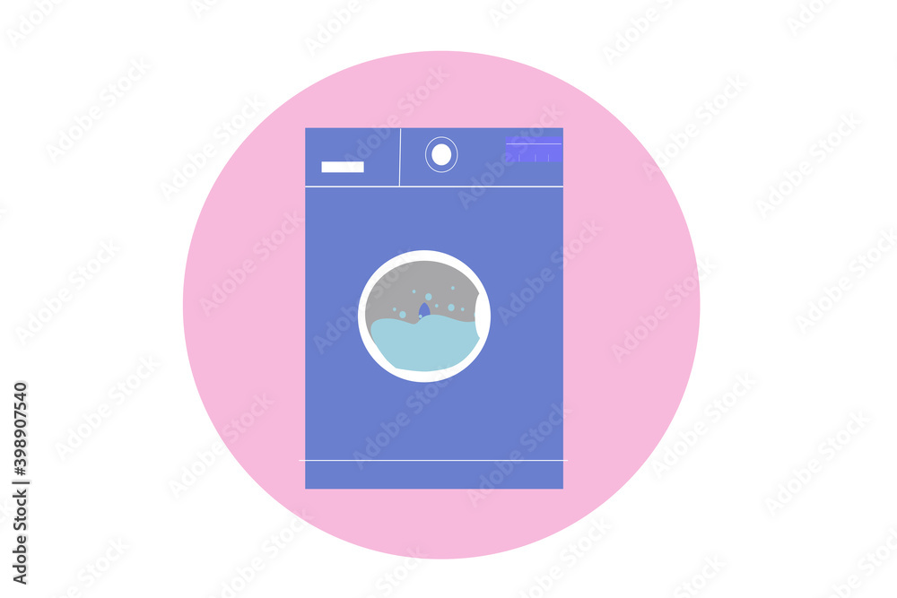 Blue Washing Machine Vector Illustration Blue Washing Machine Vector Illustration