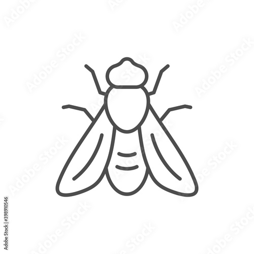 Bee line outline icon and insect concept