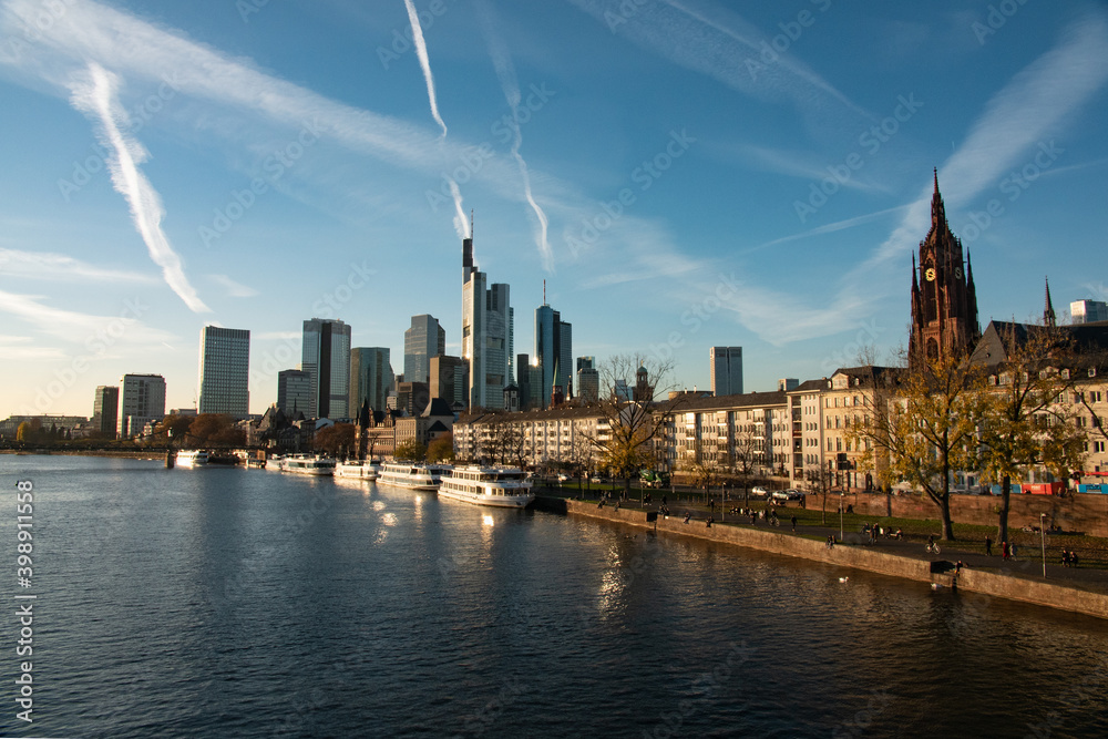 View of Frankfurt skyline from the 
