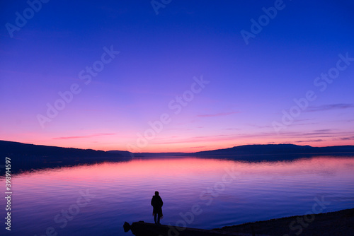 Sonnenuntergang am Bodensee  Insel Reichenau 