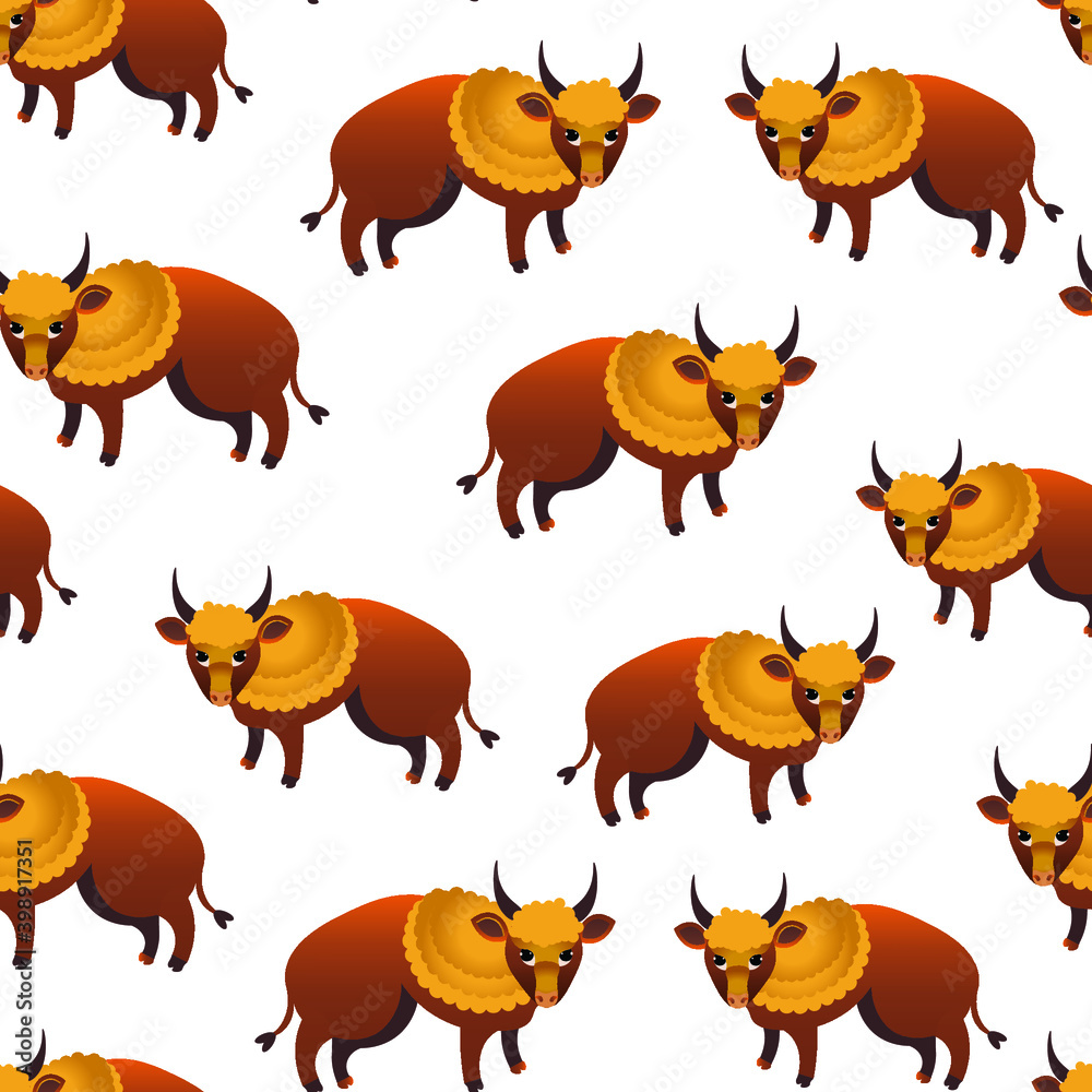 Fototapeta premium bulls cute animals character isolated on white background. Concept for wallpaper wrapping paper, cards 