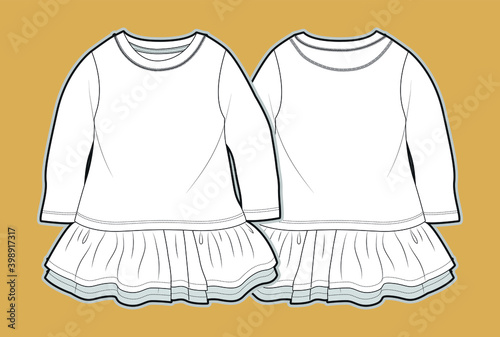 kids clothes flat sketch vector