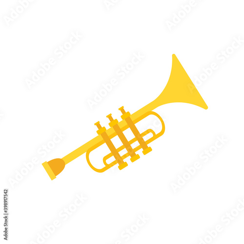 Trumpet icon isolated on white background. Musical instruments. Vector stock