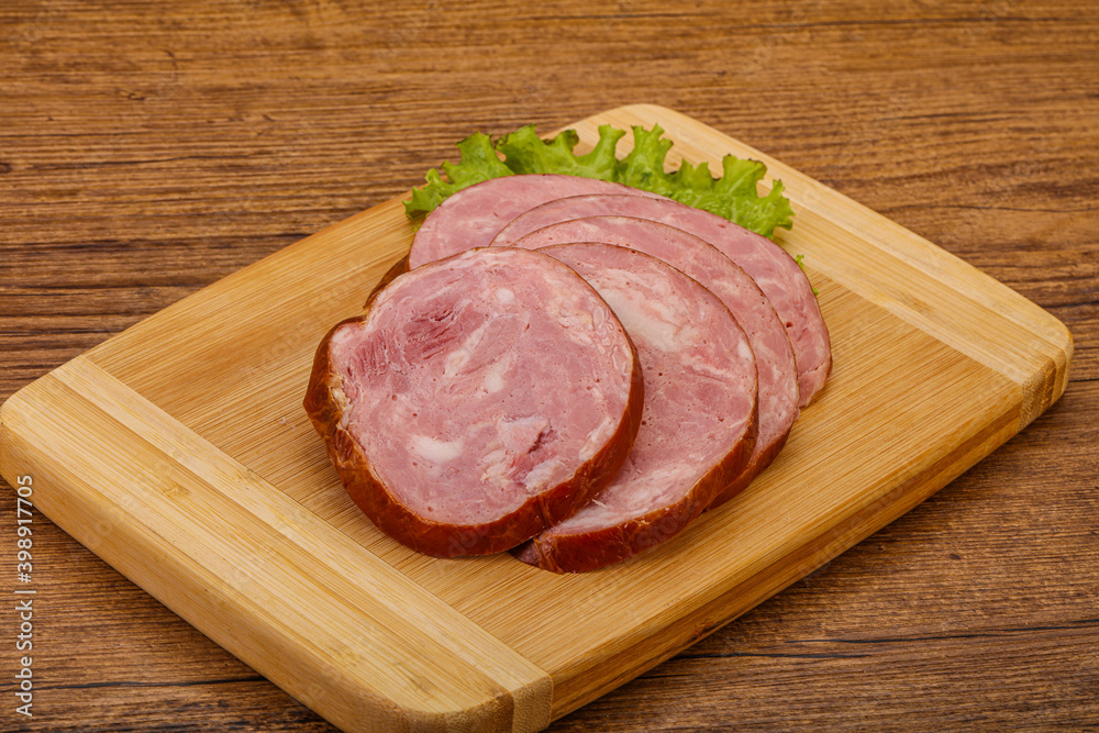 Slices of pork meat ham