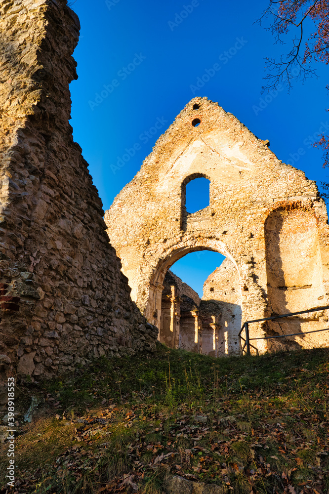 Fototapeta premium Katarinka - Church and Monastery of St. Catherine ruins in Dechtice, Slovakia