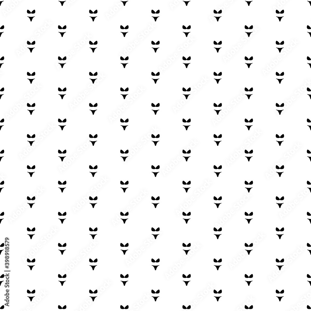 Square seamless background pattern from geometric shapes. The pattern is evenly filled with black bikini symbols. Vector illustration on white background Square seamless background pattern from geometric shapes. The pattern is evenly filled with black bikini symbols. Vector illustration on white background