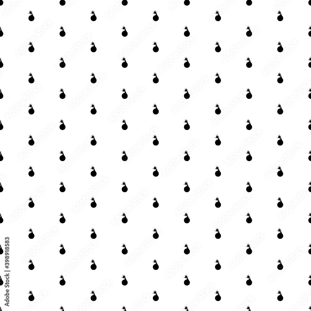 Square seamless background pattern from geometric shapes. The pattern is evenly filled with black bomb symbols. Vector illustration on white background