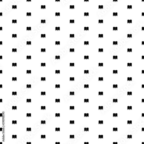 Square seamless background pattern from geometric shapes. The pattern is evenly filled with black book symbols. Vector illustration on white background