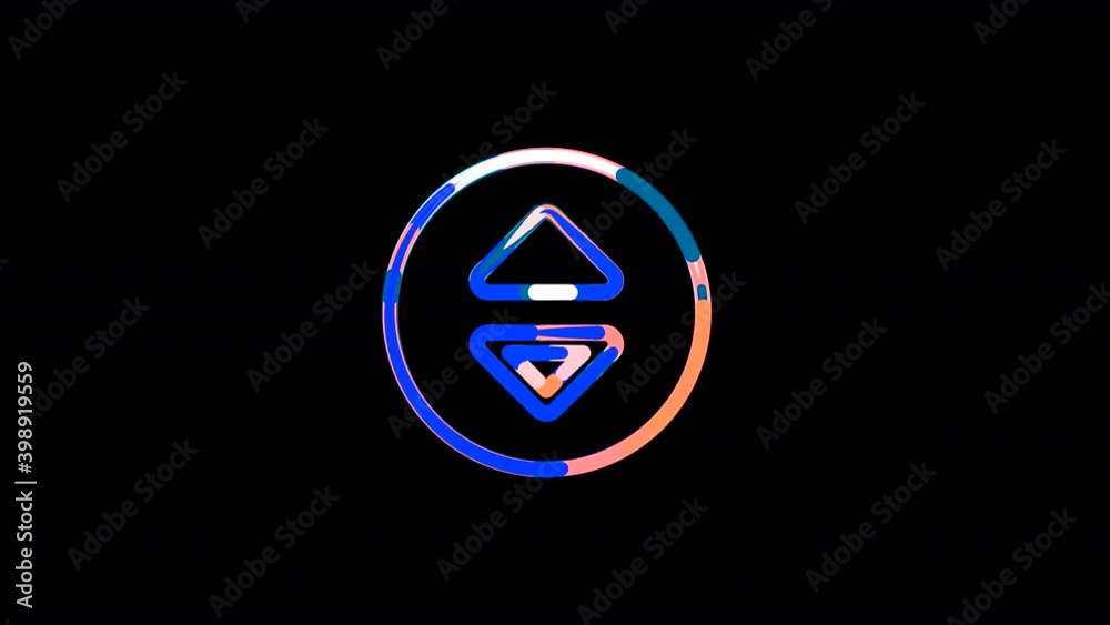 Circles gather in symbol sort circle up. After it crumbles in a line and moves to the camera. Alpha channel black