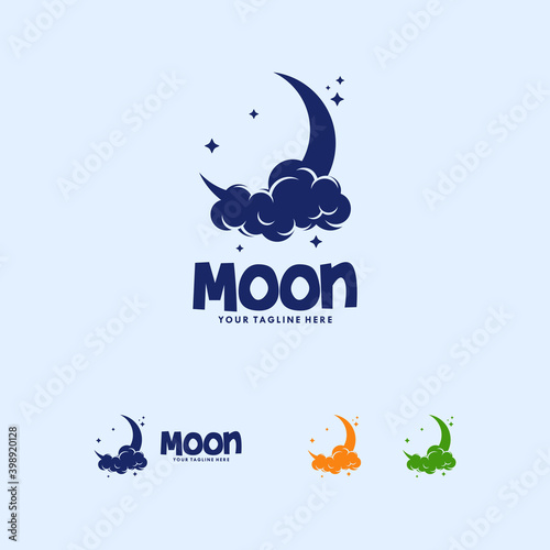 Colorful moon logo design template