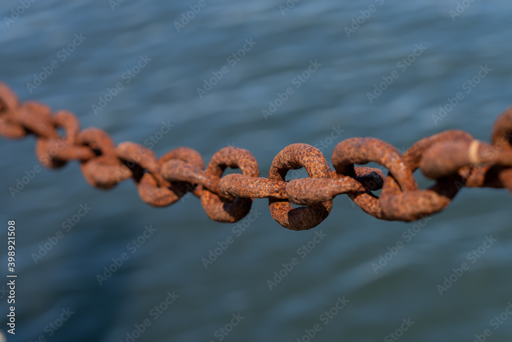 chain links on the dock chain links on the dock