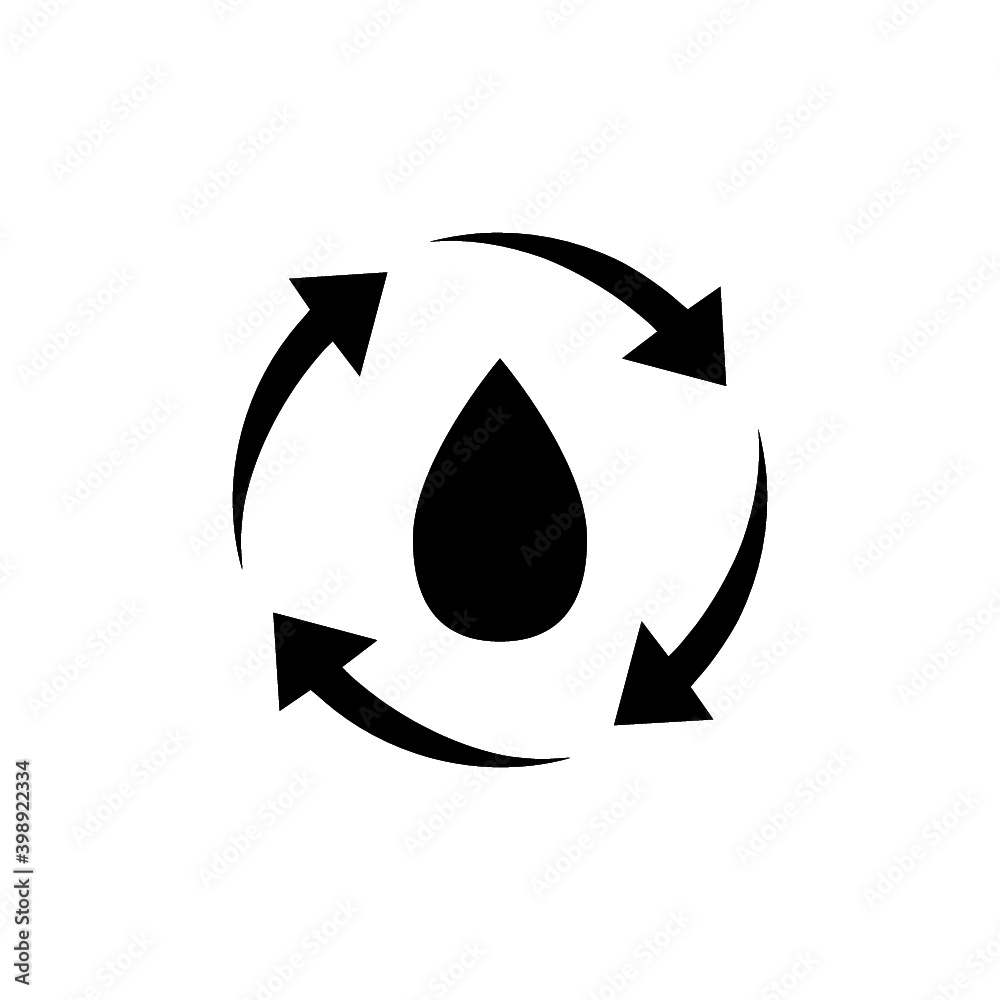 Recycle water icon isolated on white background Recycle water icon isolated on white background
