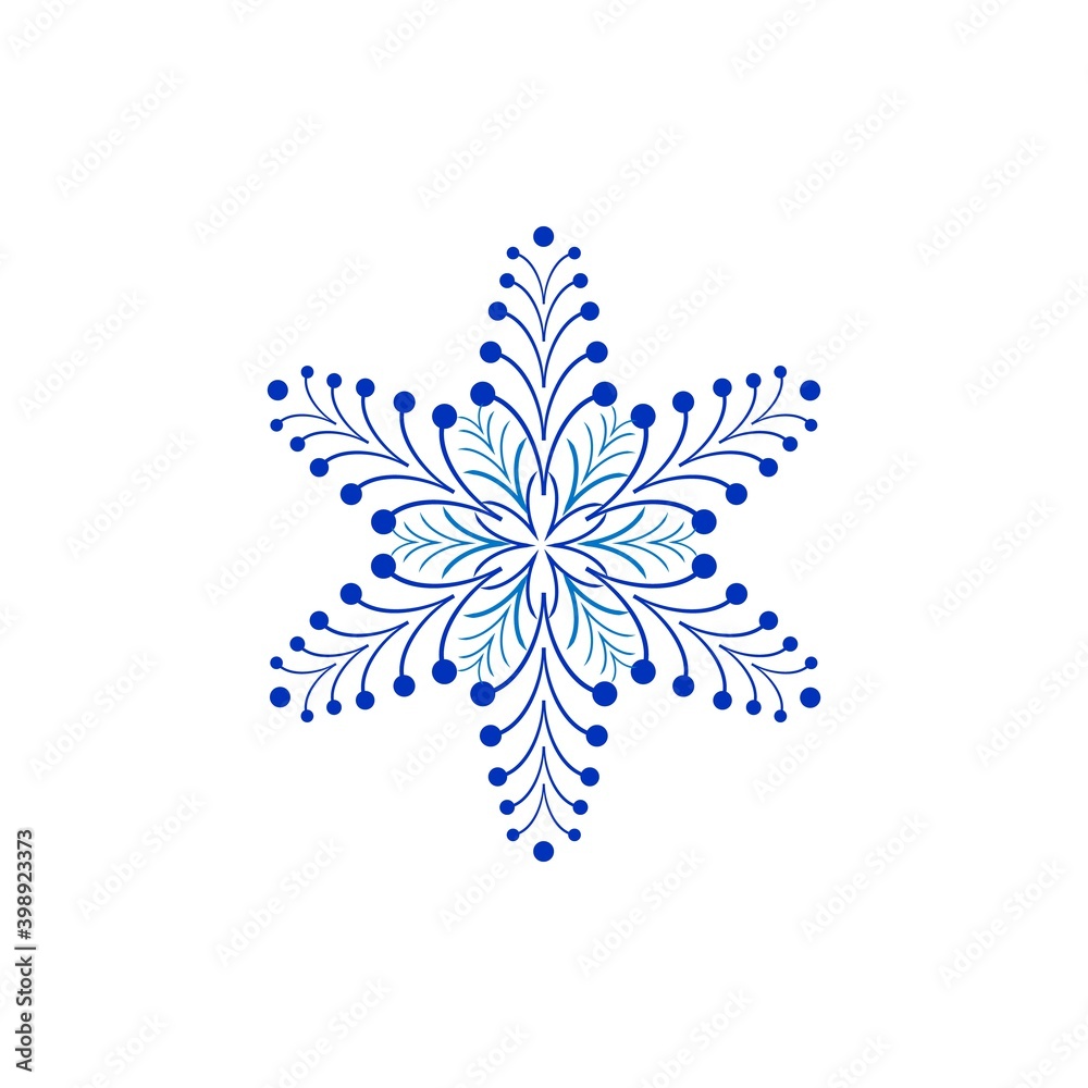 Sign design black snowflake on white background Sign design black snowflake on white background