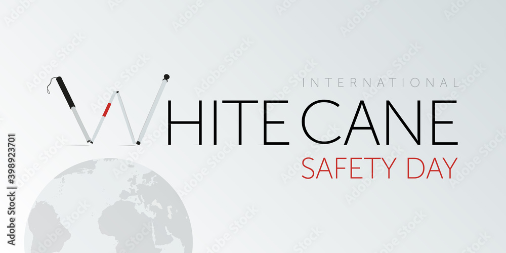 Fototapeta White cane international safety day design. Awareness for blinded ones.