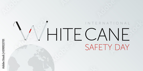 White cane international safety day design. Awareness for blinded ones.