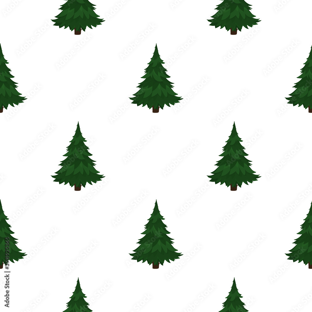 Sample pattern with a green tree. Suitable for wrapping paper, prints and books. Vector.