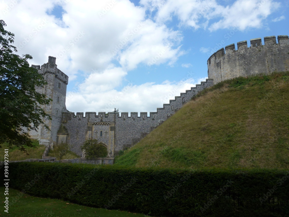 The defensive walls of Arundel Castle