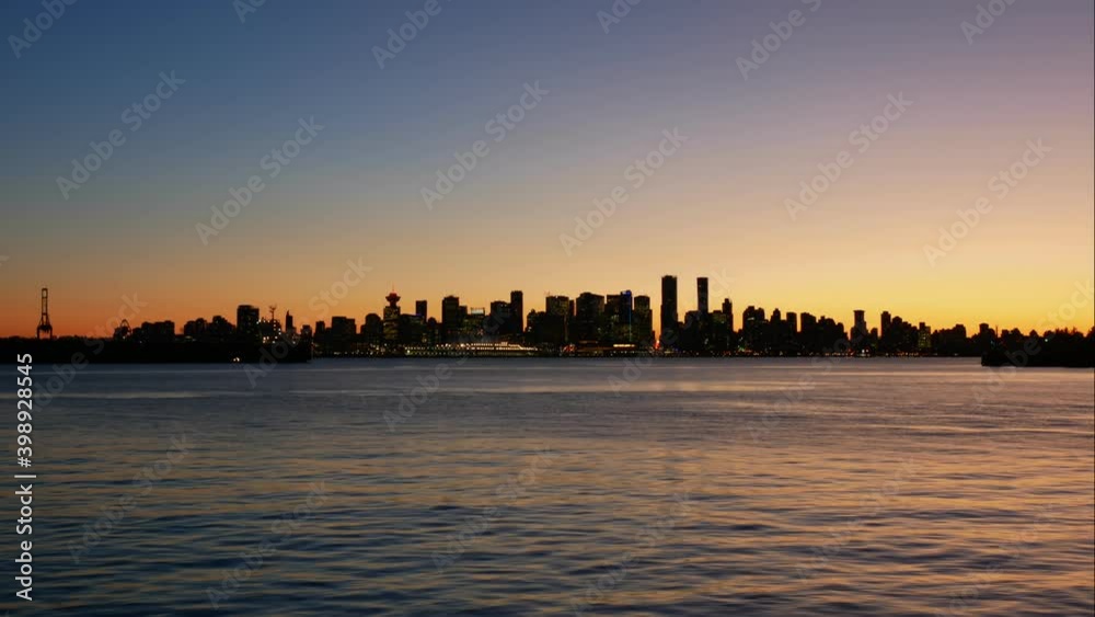 Vancouver, BC Canada timelapse shot at sunset.