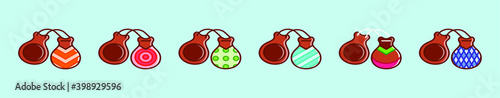 set of castanet cartoon icon design template with various models. vector illustration isolated on blue background