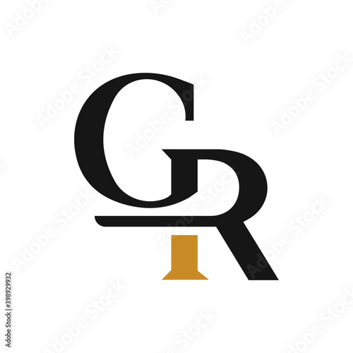 initial gr letter logo vector template design. linked letter rg logo design.