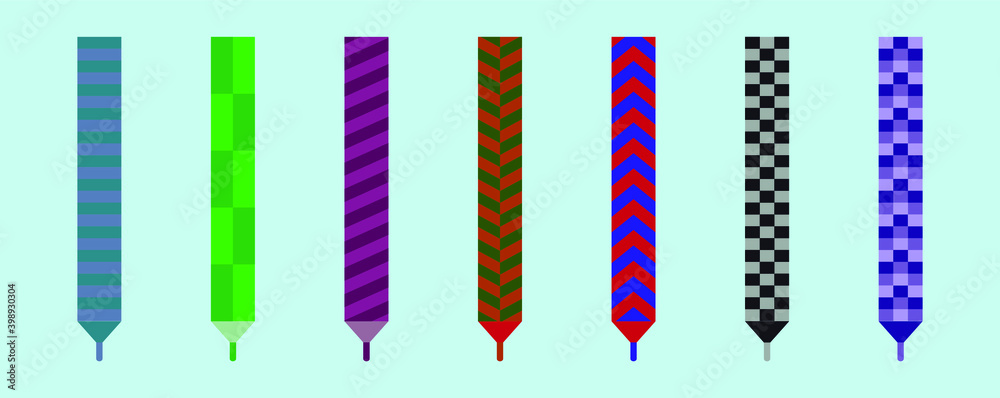 Fototapeta premium set of shoes string cartoon icon design template with various models. vector illustration isolated on blue background