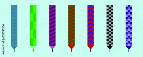set of shoes string cartoon icon design template with various models. vector illustration isolated on blue background