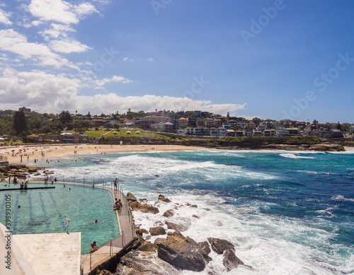Golden sands and rocks at Coogee beach, coogee, Australia